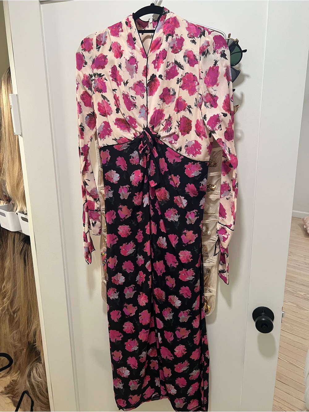 Proenza Schouler Pink Floral Two-Tone Dress size 2